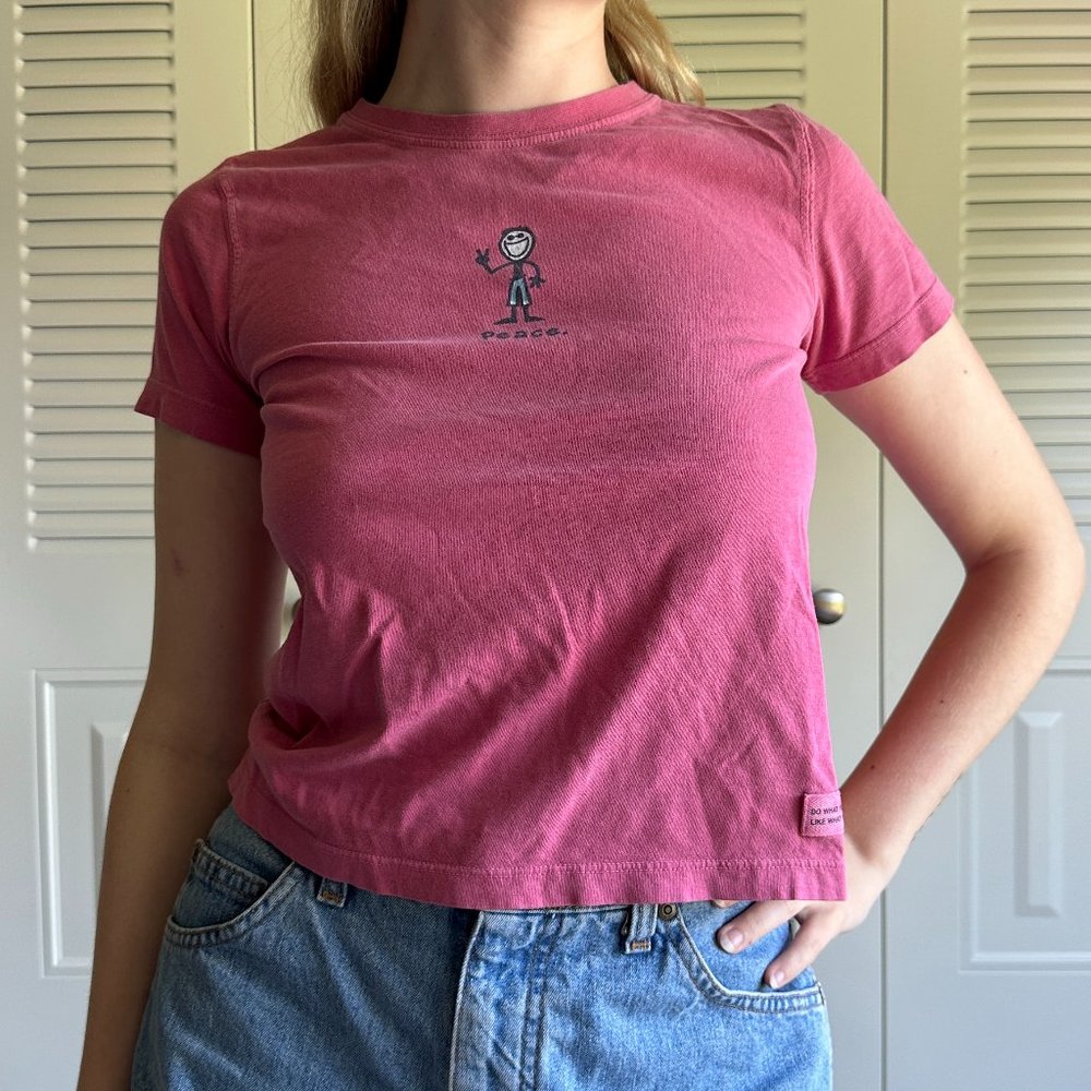 Kids Life is Good Peace T-Shirt, Size M (Fits like an Adult XS/S)